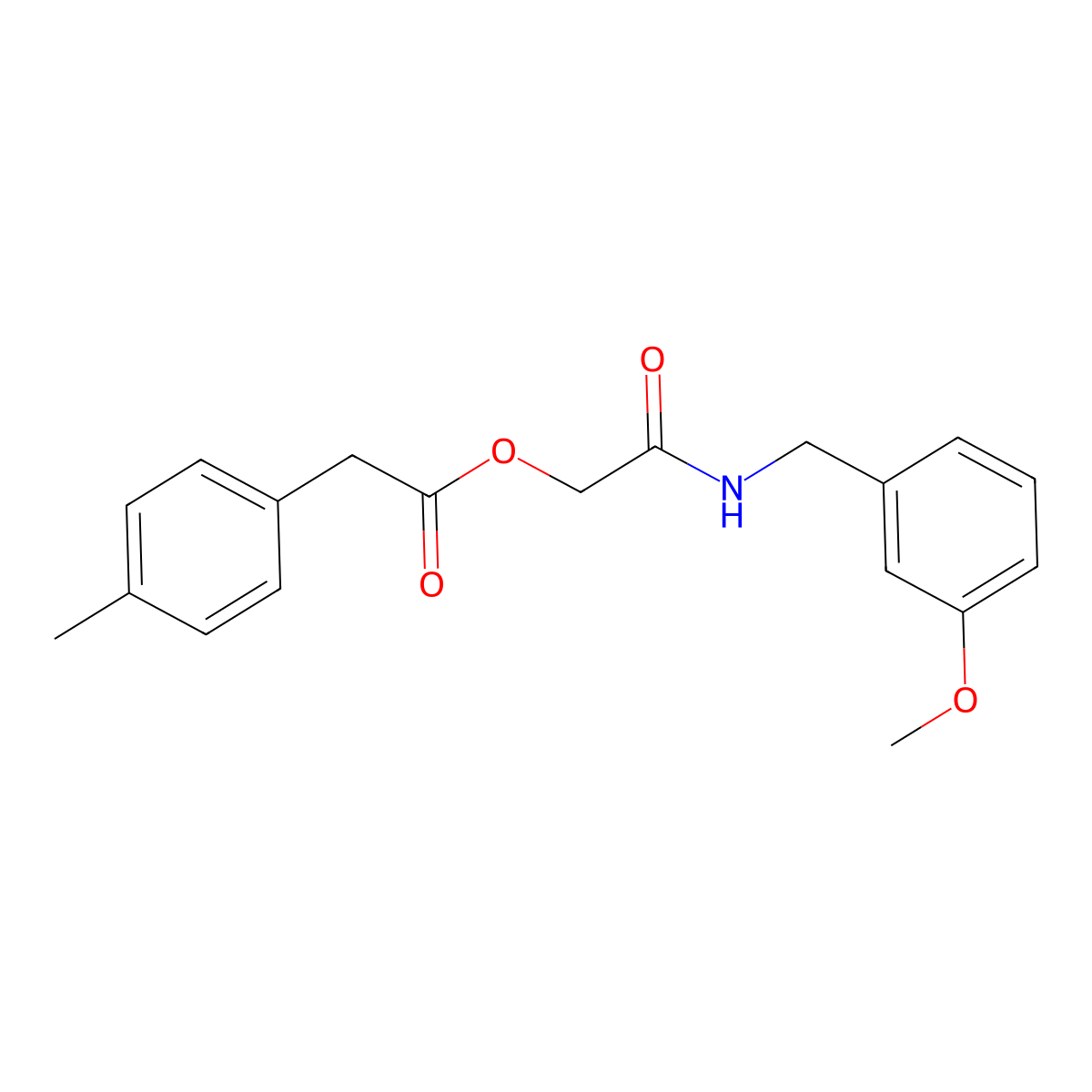 2-[(3-Methoxybenzyl)amino]-2-oxoethyl (4-methylphenyl)acetate molecular structure, CAS 1797137-32-6