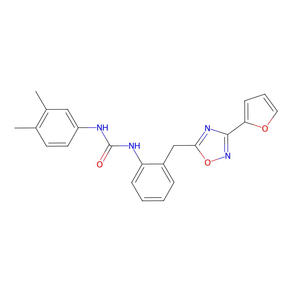 1-(3,4-Dimethylphenyl)-3-(2-{[3-(furan-2-yl)-1,2,4-oxadiazol-5-yl]methyl}phenyl)urea molecular structure, CAS 1797139-74-2