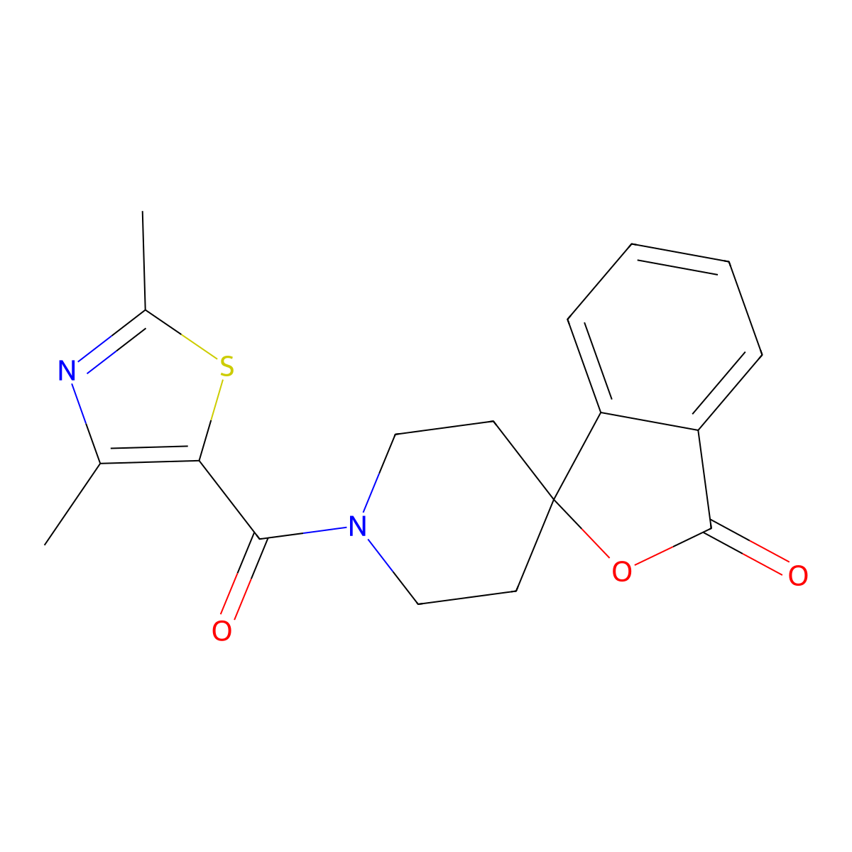 1'-(2,4-dimethylthiazole-5-carbonyl)-3H-spiro[isobenzofuran-1,4'-piperidin]-3-one molecular structure, CAS 1797140-09-0
