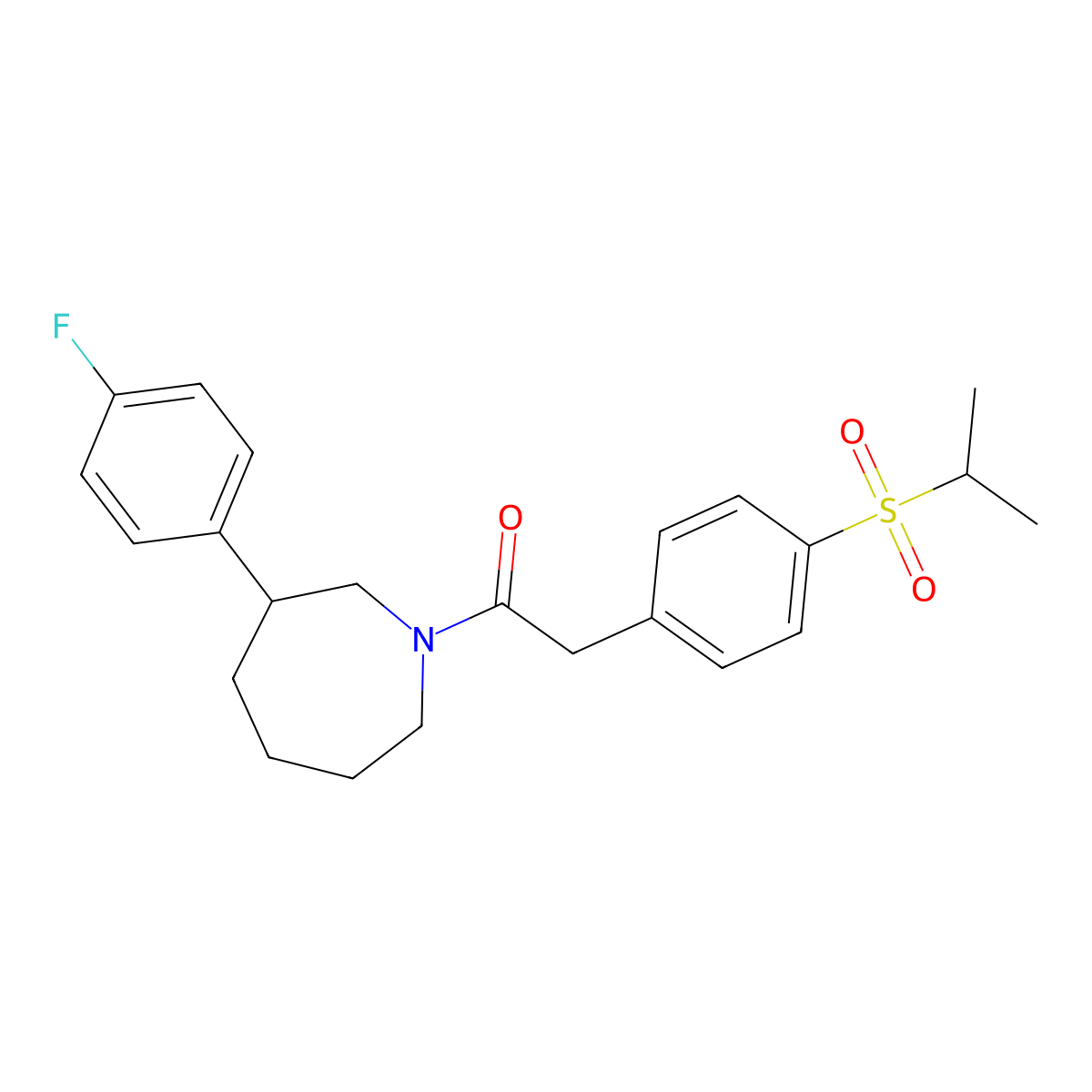 1-(3-(4-Fluorophenyl)azepan-1-yl)-2-(4-(isopropylsulfonyl)phenyl)ethanone molecular structure, CAS 1797140-10-3