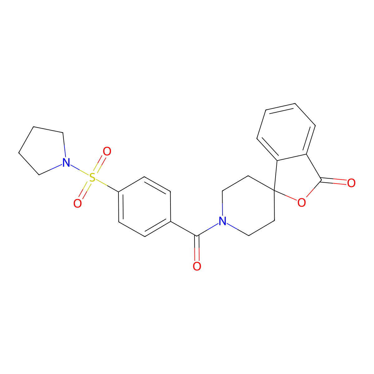 1'-(4-(pyrrolidin-1-ylsulfonyl)benzoyl)-3H-spiro[isobenzofuran-1,4'-piperidin]-3-one molecular structure, CAS 1797140-16-9