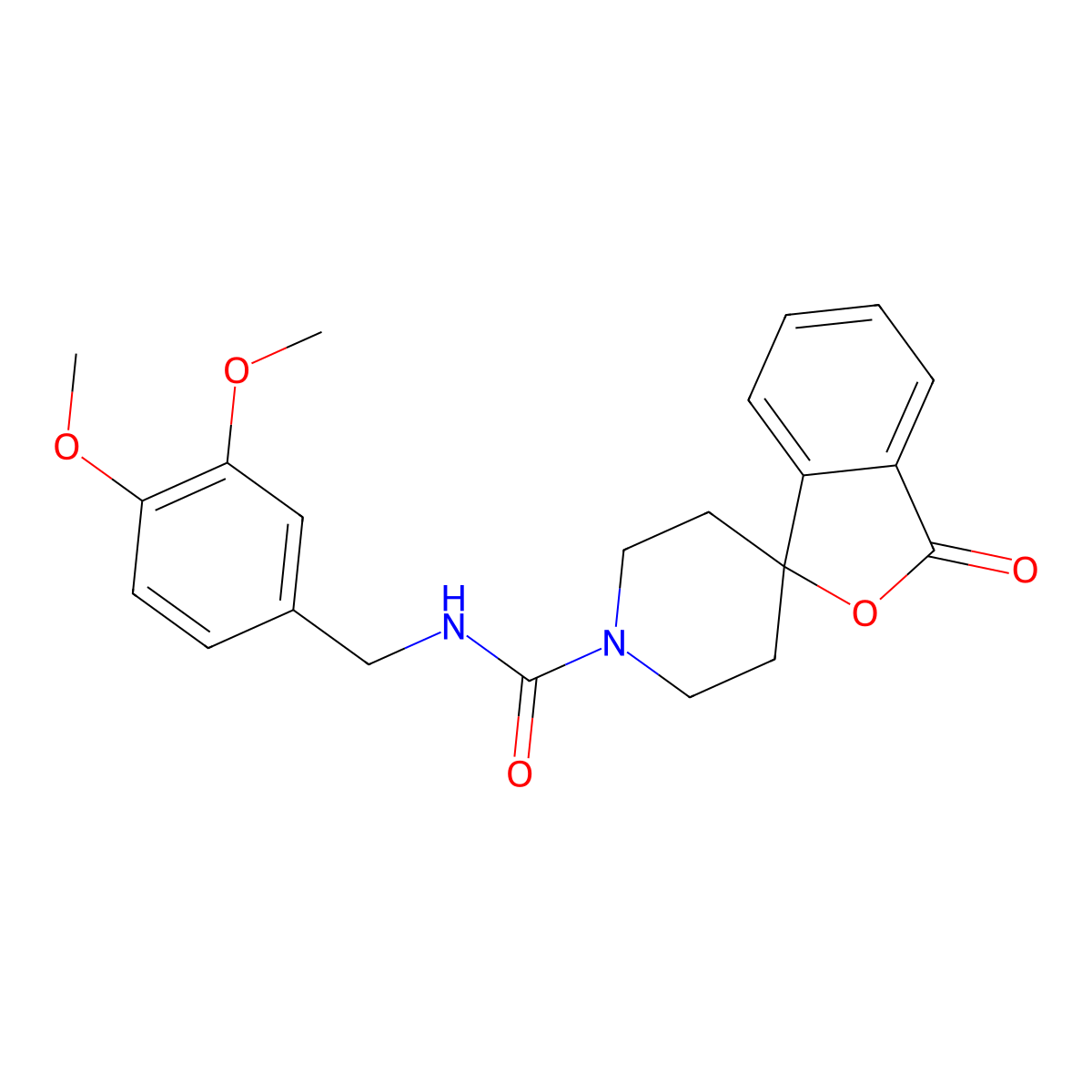 N-(3,4-dimethoxybenzyl)-3-oxo-3H-spiro[isobenzofuran-1,4'-piperidine]-1'-carboxamide molecular structure, CAS 1797140-26-1