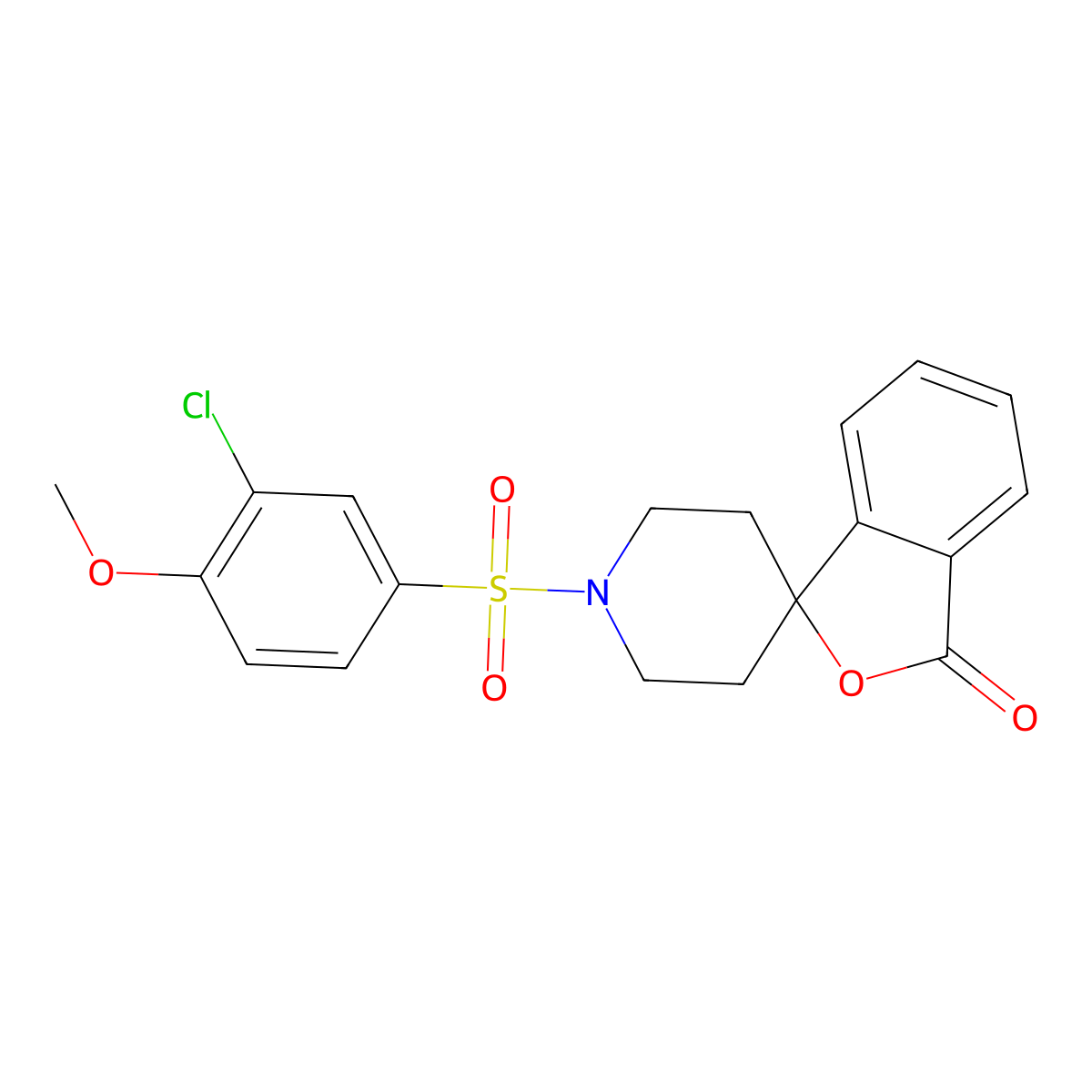 1'-(3-chloro-4-methoxybenzenesulfonyl)-3H-spiro[2-benzofuran-1,4'-piperidine]-3-one molecular structure, CAS 1797140-32-9