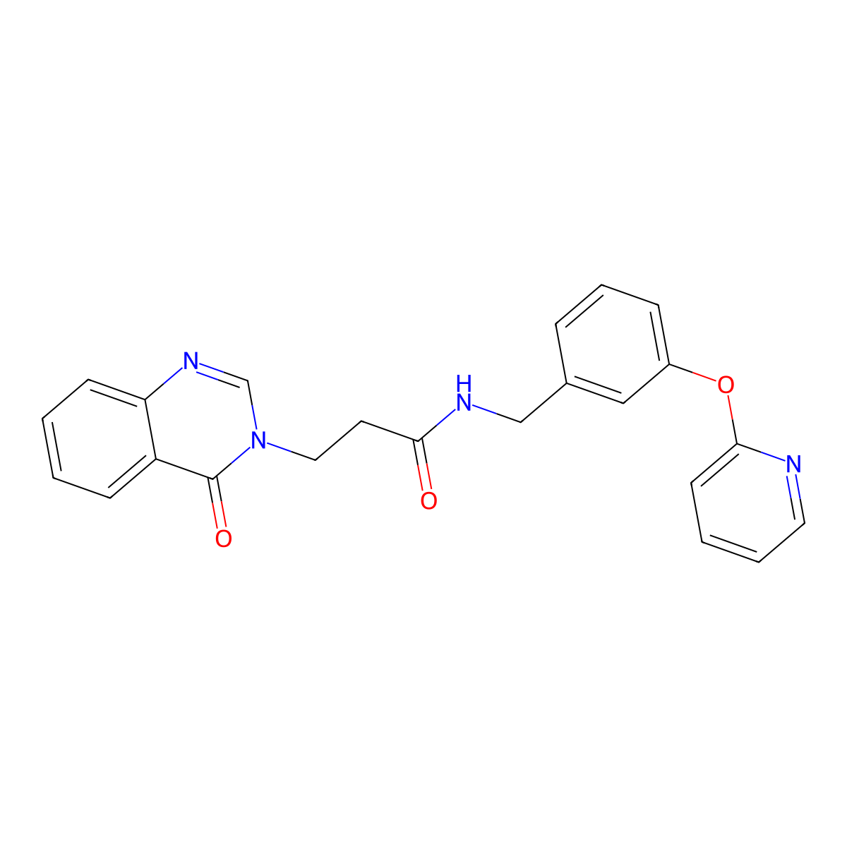 3-(4-oxoquinazolin-3(4H)-yl)-N-(3-(pyridin-2-yloxy)benzyl)propanamide molecular structure, CAS 1797140-57-8