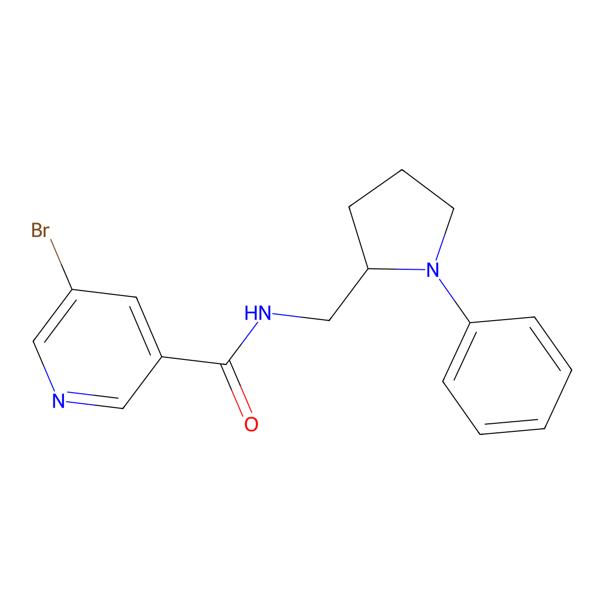 5-bromo-N-((1-phenylpyrrolidin-2-yl)methyl)nicotinamide molecular structure, CAS 1797141-01-5