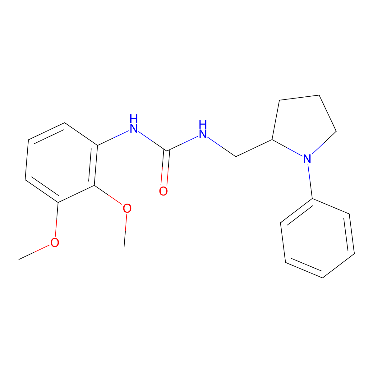 1-(2,3-Dimethoxyphenyl)-3-[(1-phenylpyrrolidin-2-yl)methyl]urea molecular structure, CAS 1797141-03-7