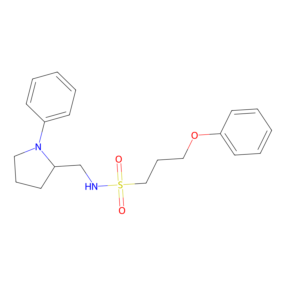 3-phenoxy-N-[(1-phenylpyrrolidin-2-yl)methyl]propane-1-sulfonamide molecular structure, CAS 1797141-18-4