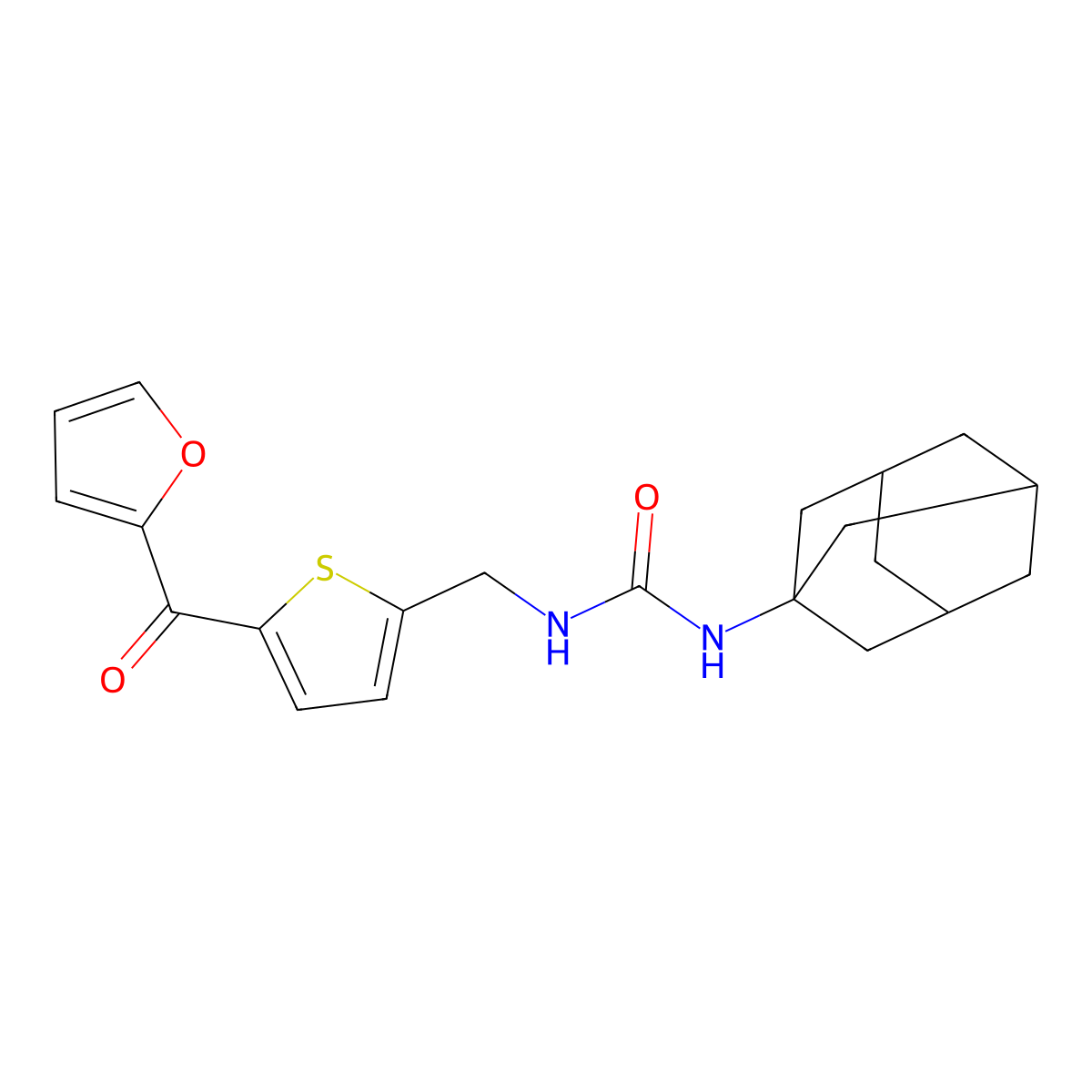 1-(Adamantan-1-yl)-3-{[5-(furan-2-carbonyl)thiophen-2-yl]methyl}urea molecular structure, CAS 1797141-28-6