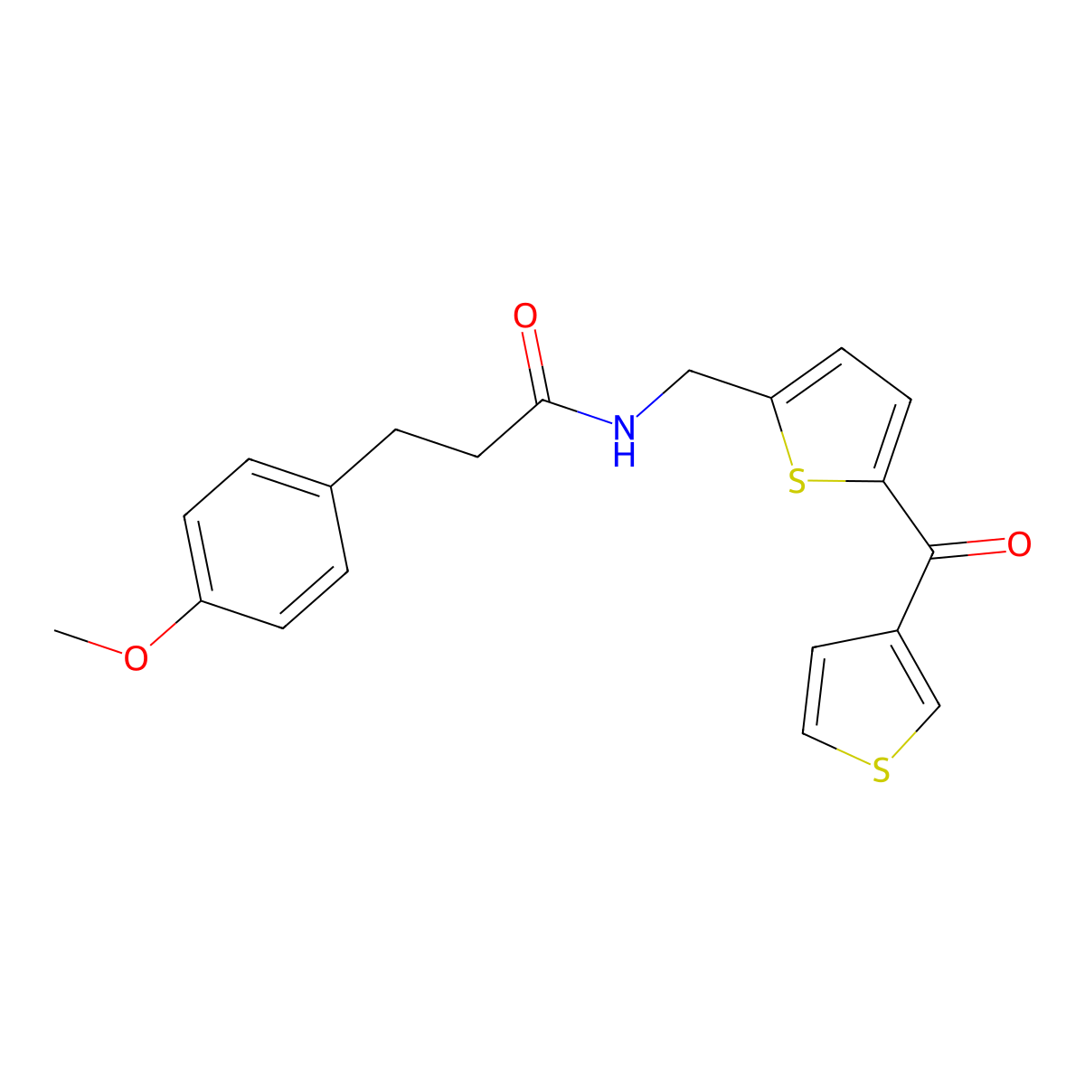 3-(4-methoxyphenyl)-N-{[5-(thiophene-3-carbonyl)thiophen-2-yl]methyl}propanamide molecular structure, CAS 1797141-34-4