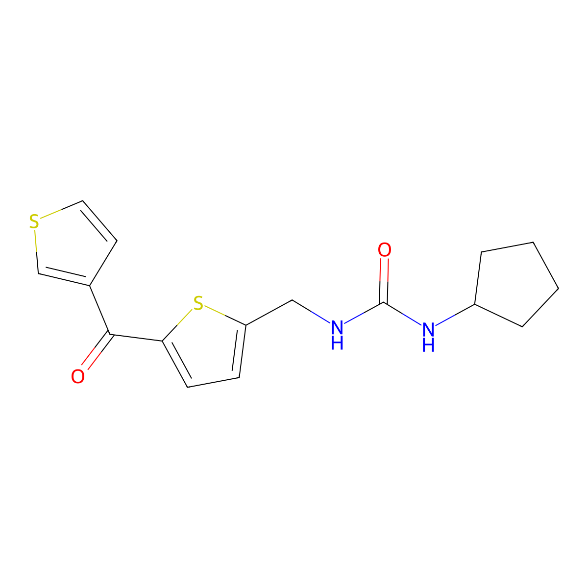 1-Cyclopentyl-3-((5-(thiophene-3-carbonyl)thiophen-2-yl)methyl)urea molecular structure, CAS 1797141-57-1