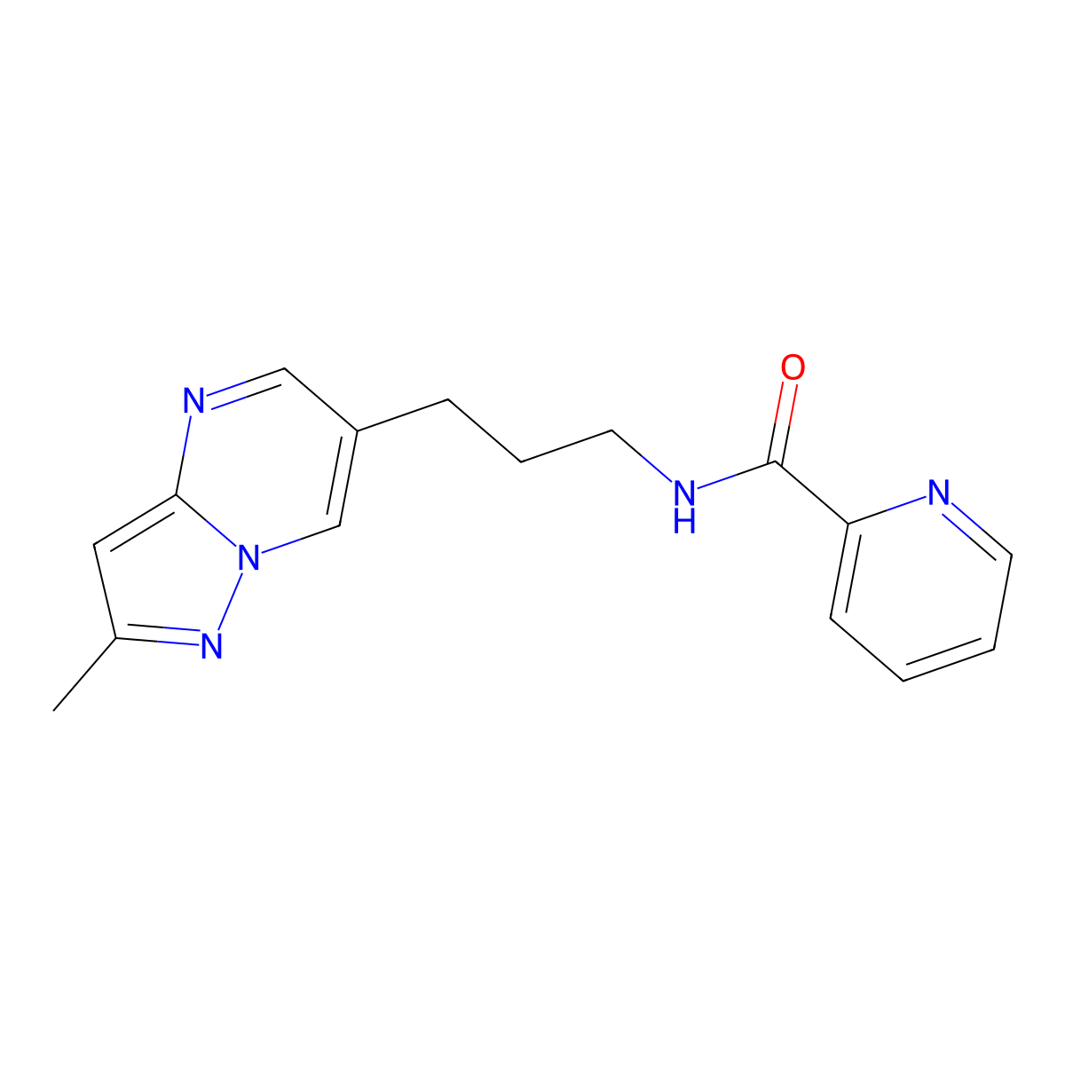N-(3-(2-methylpyrazolo[1,5-a]pyrimidin-6-yl)propyl)picolinamide molecular structure, CAS 1797141-79-7