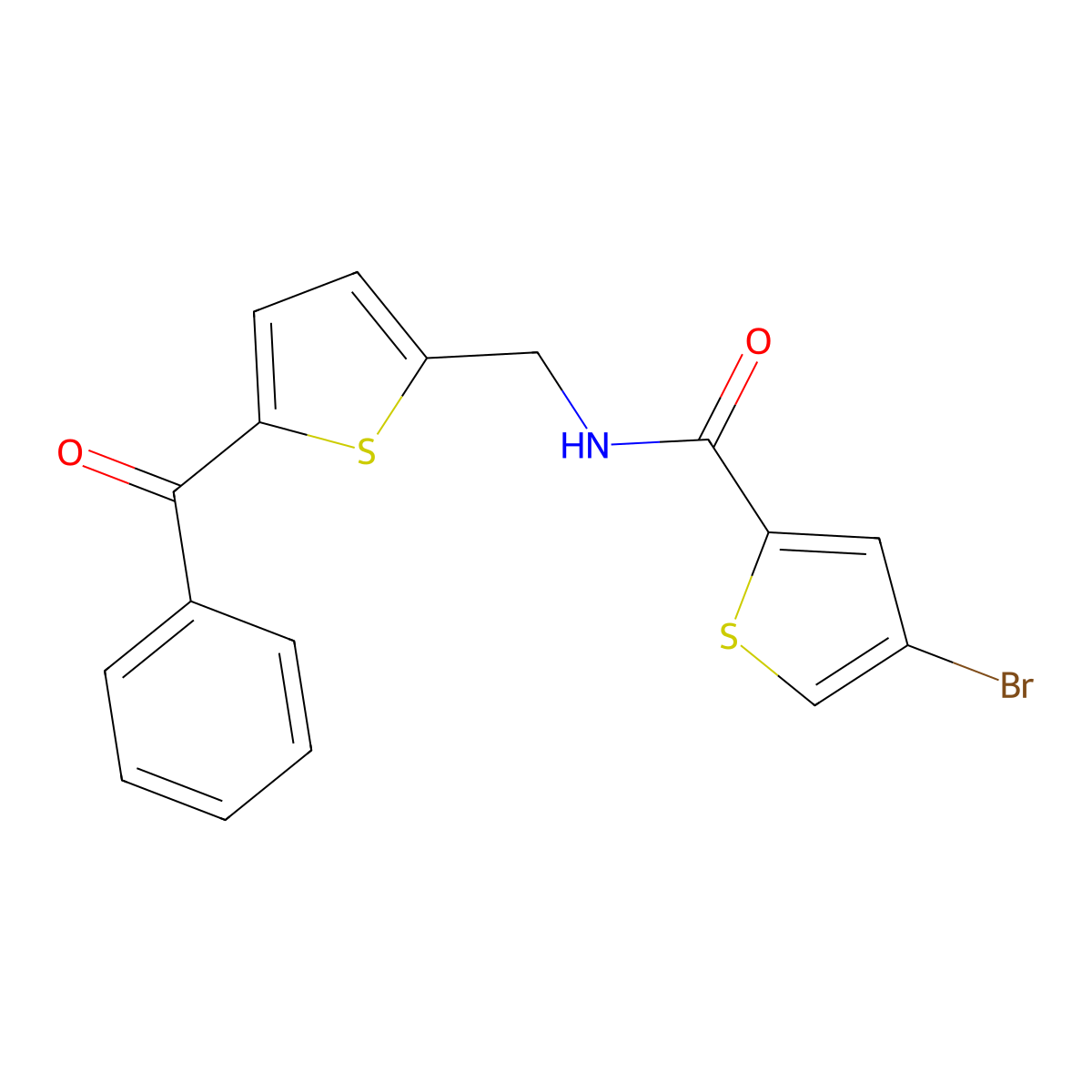 N-[(5-benzoylthiophen-2-yl)methyl]-4-bromothiophene-2-carboxamide molecular structure, CAS 1797142-11-0