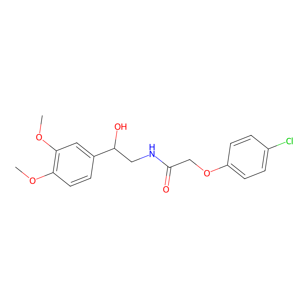 2-(4-chlorophenoxy)-N-[2-(3,4-dimethoxyphenyl)-2-hydroxyethyl]acetamide molecular structure, CAS 1797142-23-4