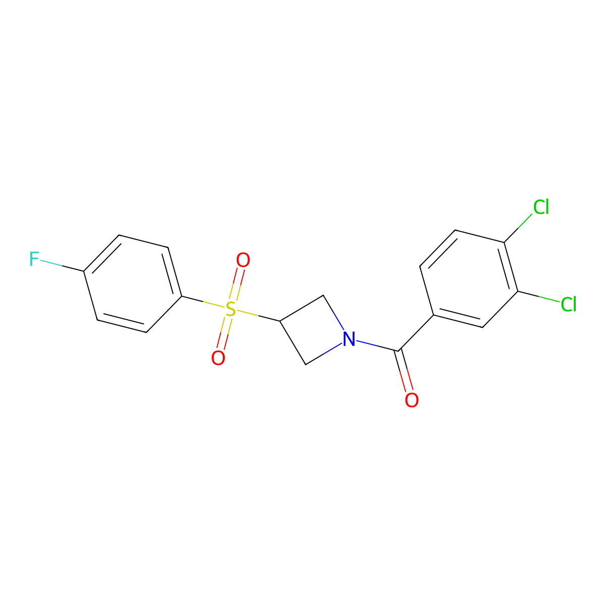 (3,4-Dichlorophenyl)(3-((4-fluorophenyl)sulfonyl)azetidin-1-yl)methanone molecular structure, CAS 1797143-60-2