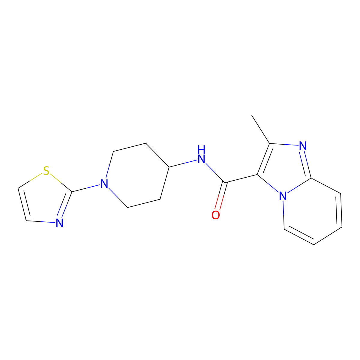 2-methyl-N-(1-(thiazol-2-yl)piperidin-4-yl)imidazo[1,2-a]pyridine-3-carboxamide molecular structure, CAS 1797143-84-0