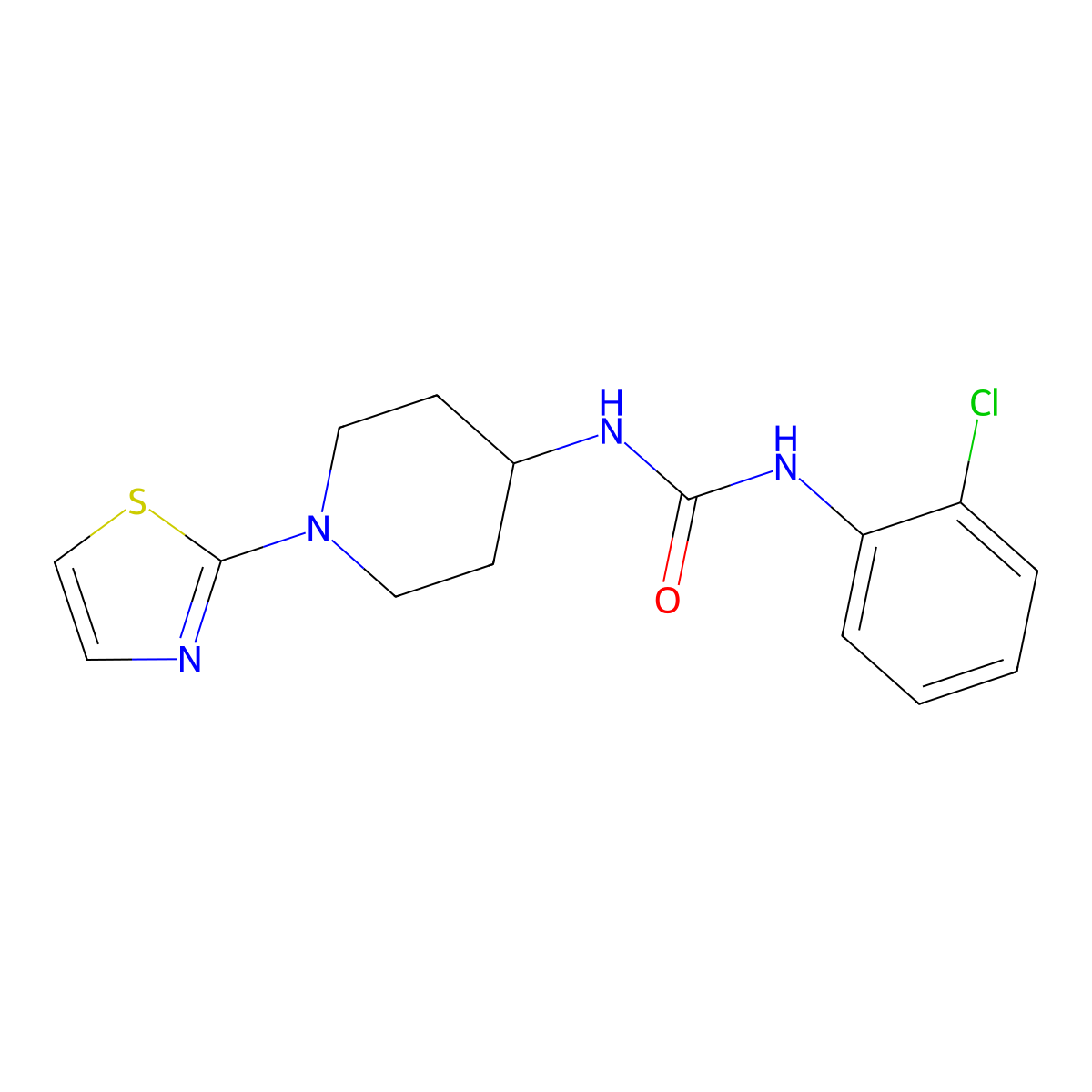 1-(2-Chlorophenyl)-3-(1-(thiazol-2-yl)piperidin-4-yl)urea molecular structure, CAS 1797144-15-0