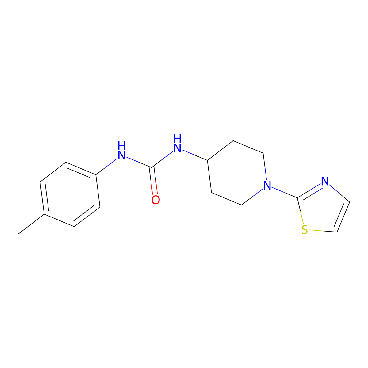 1-(1-(Thiazol-2-yl)piperidin-4-yl)-3-(p-tolyl)urea molecular structure, CAS 1797144-23-0