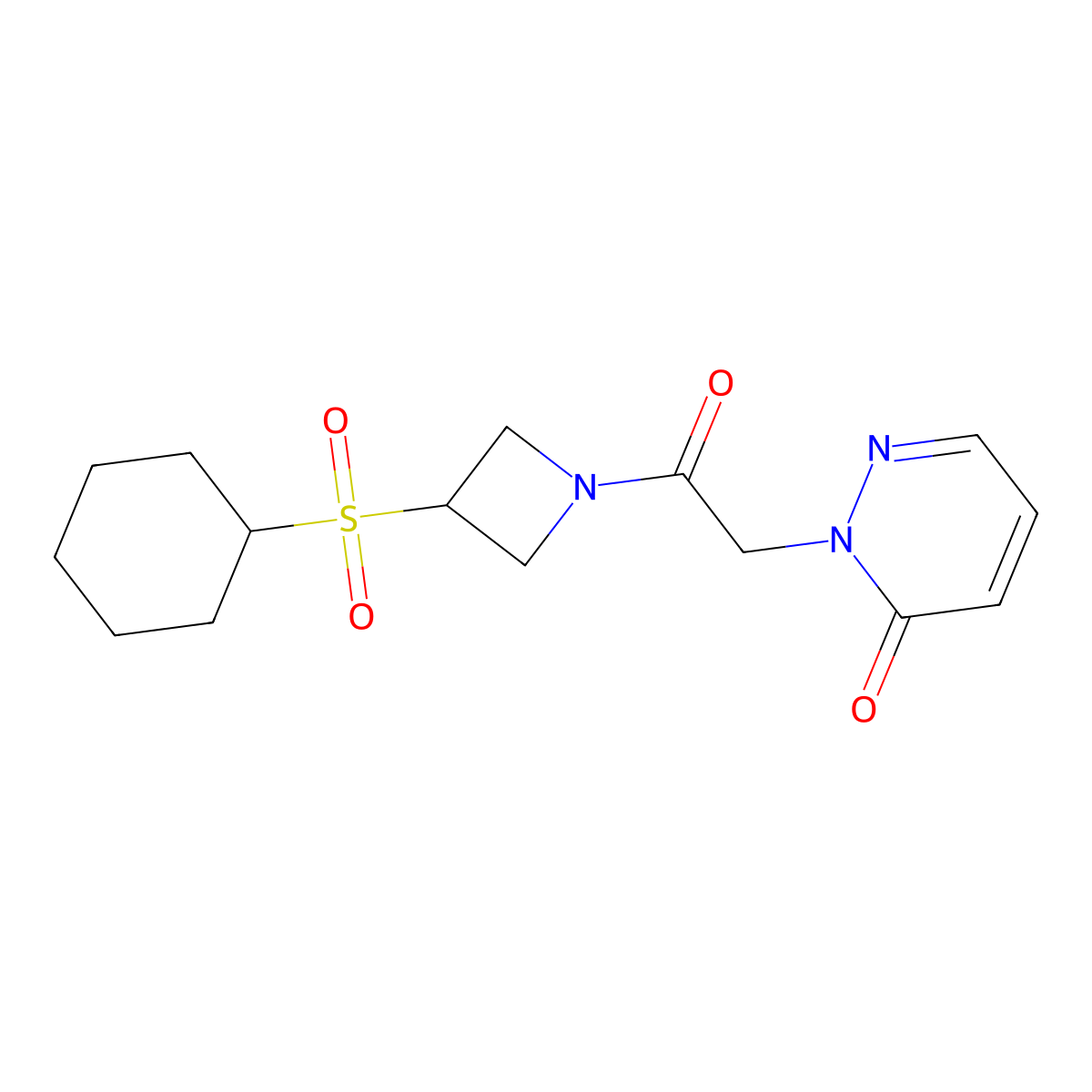 2-(2-(3-(cyclohexylsulfonyl)azetidin-1-yl)-2-oxoethyl)pyridazin-3(2H)-one molecular structure, CAS 1797145-10-8