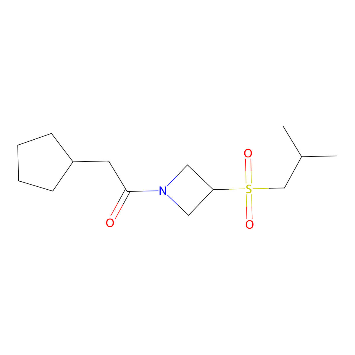 2-Cyclopentyl-1-(3-(isobutylsulfonyl)azetidin-1-yl)ethanone molecular structure, CAS 1797145-21-1