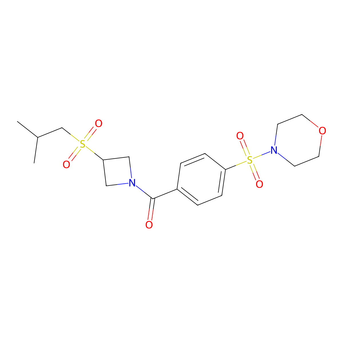 (3-(Isobutylsulfonyl)azetidin-1-yl)(4-(morpholinosulfonyl)phenyl)methanone molecular structure, CAS 1797145-62-0