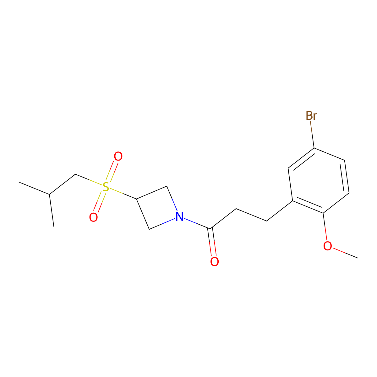 3-(5-Bromo-2-methoxyphenyl)-1-(3-(isobutylsulfonyl)azetidin-1-yl)propan-1-one molecular structure, CAS 1797145-72-2