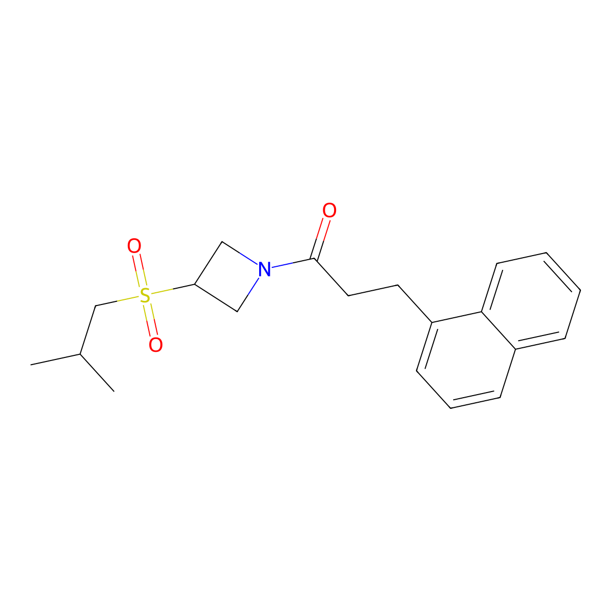1-(3-(Isobutylsulfonyl)azetidin-1-yl)-3-(naphthalen-1-yl)propan-1-one molecular structure, CAS 1797145-88-0