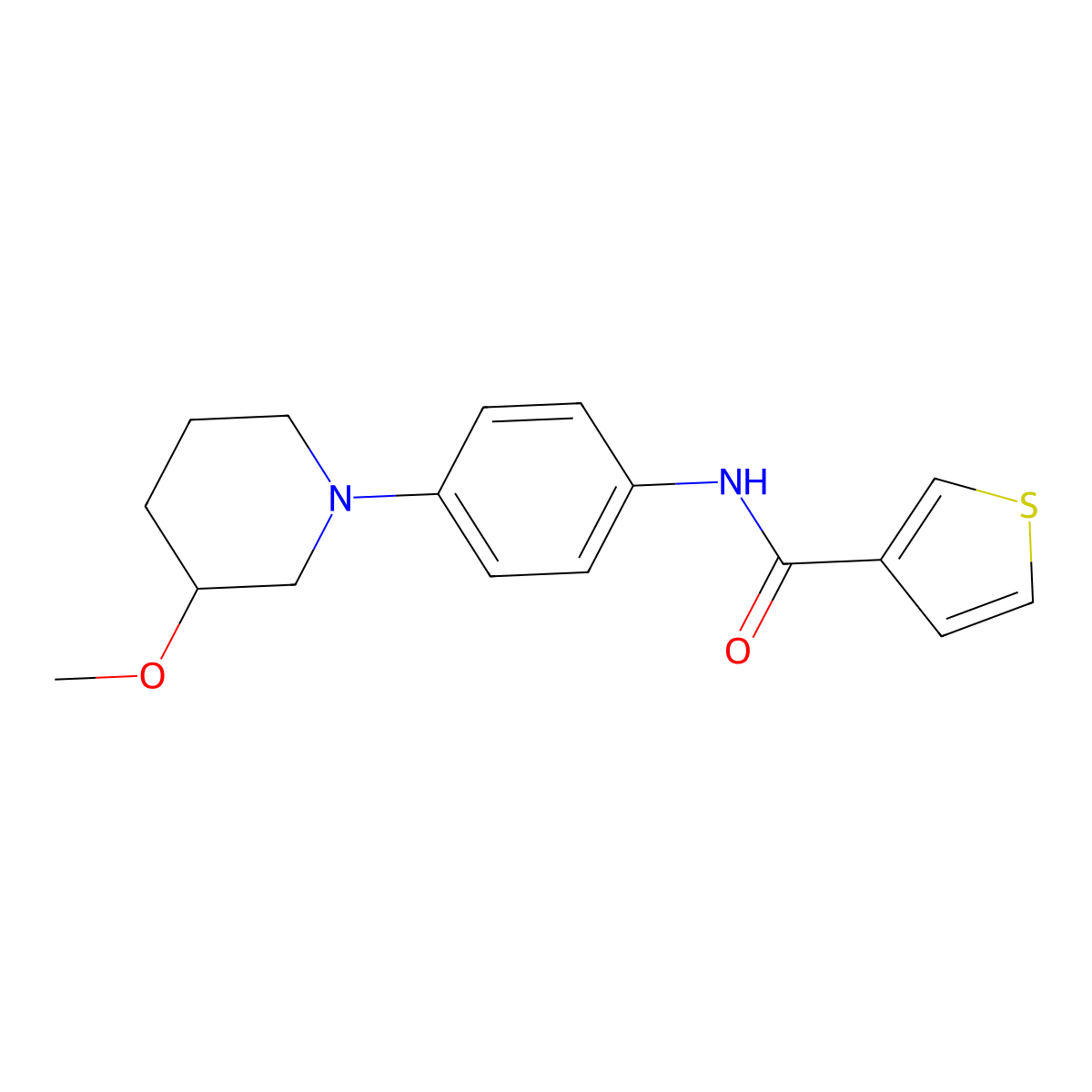 N-[4-(3-Methoxypiperidin-1-YL)phenyl]thiophene-3-carboxamide molecular structure, CAS 1797146-60-1