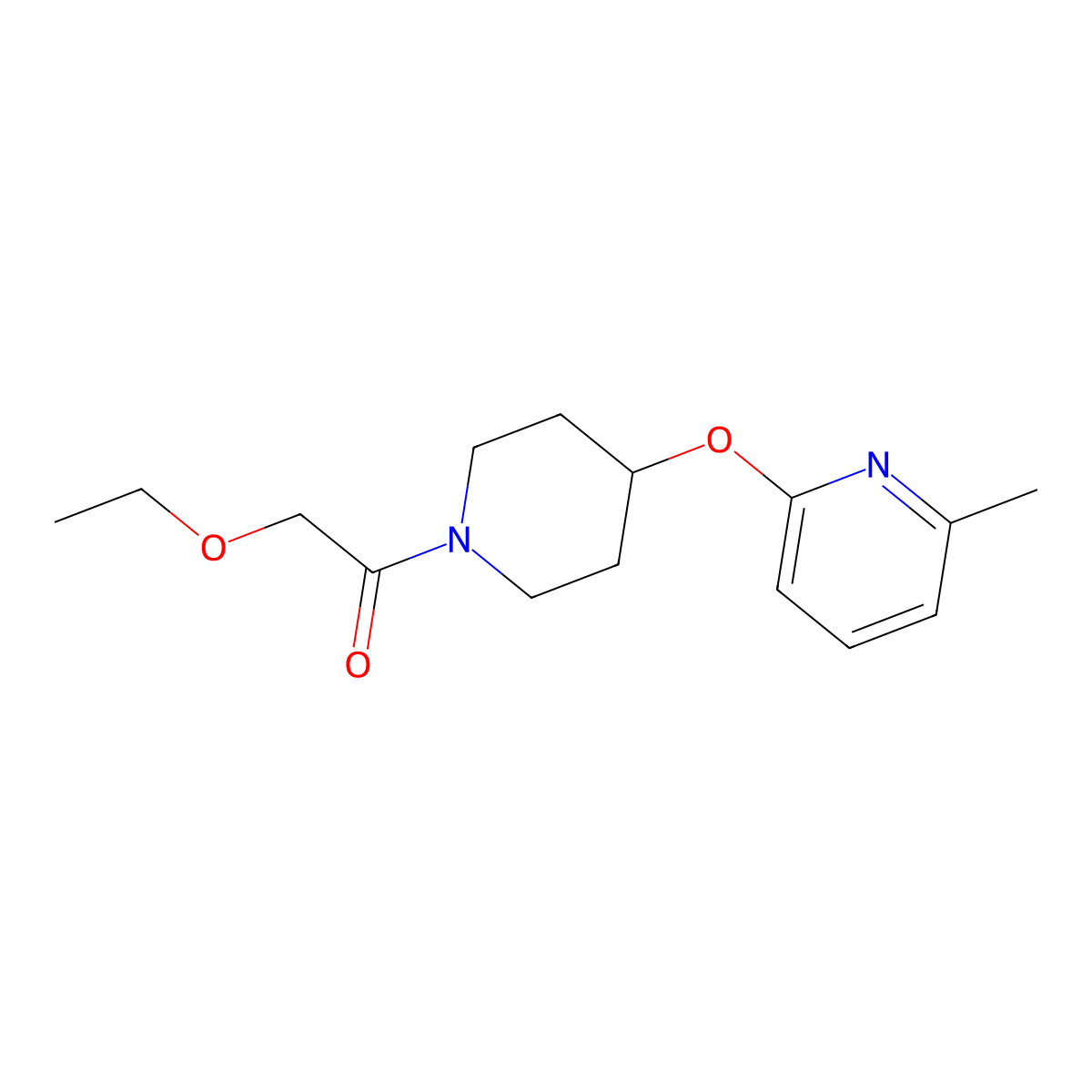 2-Ethoxy-1-(4-((6-methylpyridin-2-yl)oxy)piperidin-1-yl)ethanone molecular structure, CAS 1797147-04-6