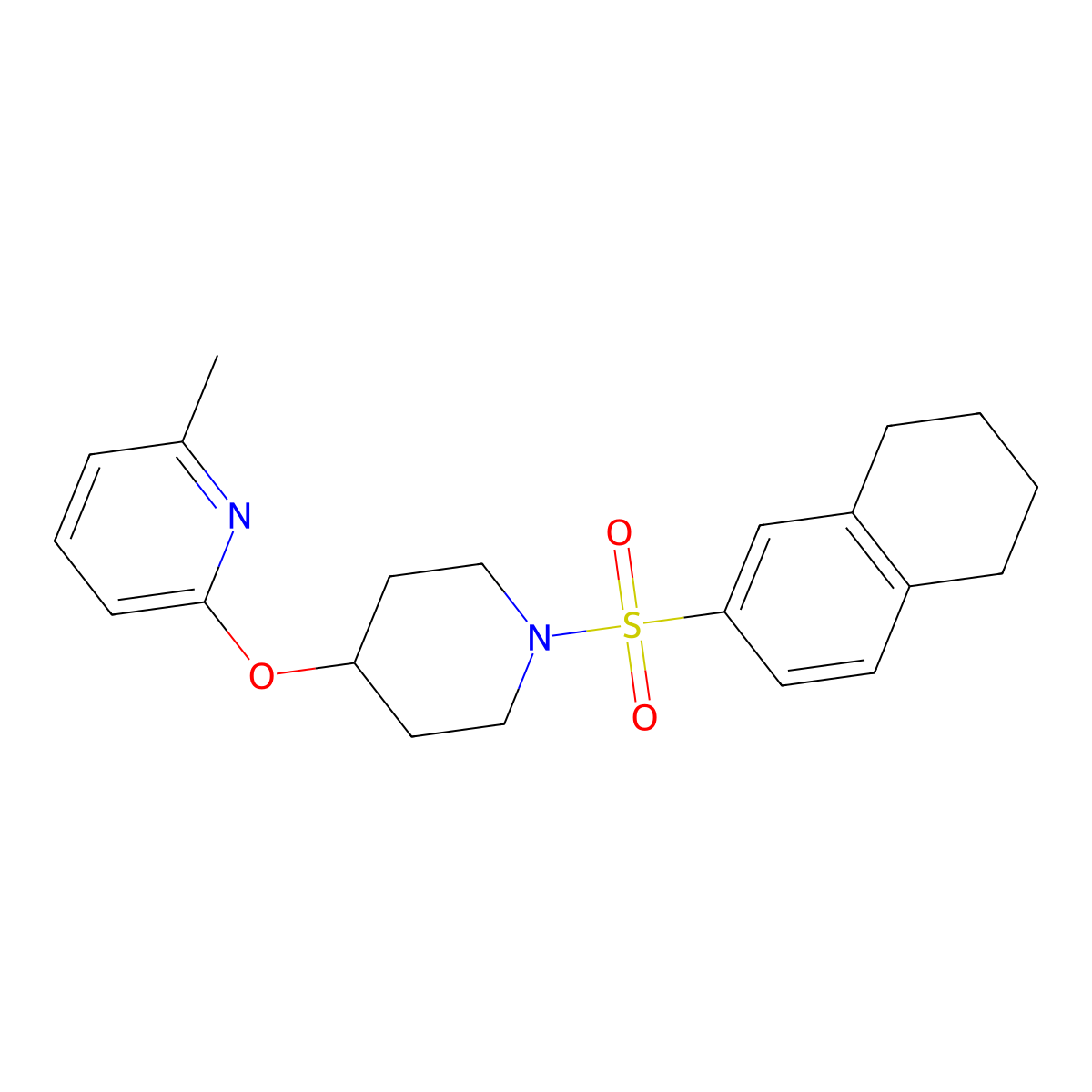 2-Methyl-6-((1-((5,6,7,8-tetrahydronaphthalen-2-yl)sulfonyl)piperidin-4-yl)oxy)pyridine molecular structure, CAS 1797147-54-6