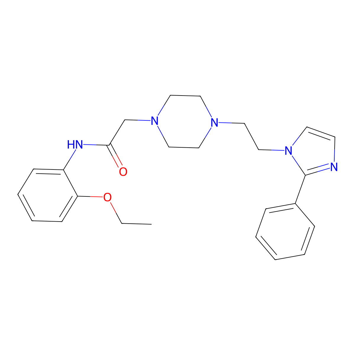 N-(2-ethoxyphenyl)-2-(4-(2-(2-phenyl-1H-imidazol-1-yl)ethyl)piperazin-1-yl)acetamide molecular structure, CAS 1797147-60-4