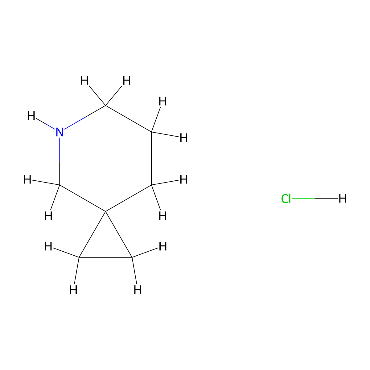 5-Azaspiro[2.5]octane hydrochloride molecular structure, CAS 1797157-33-5