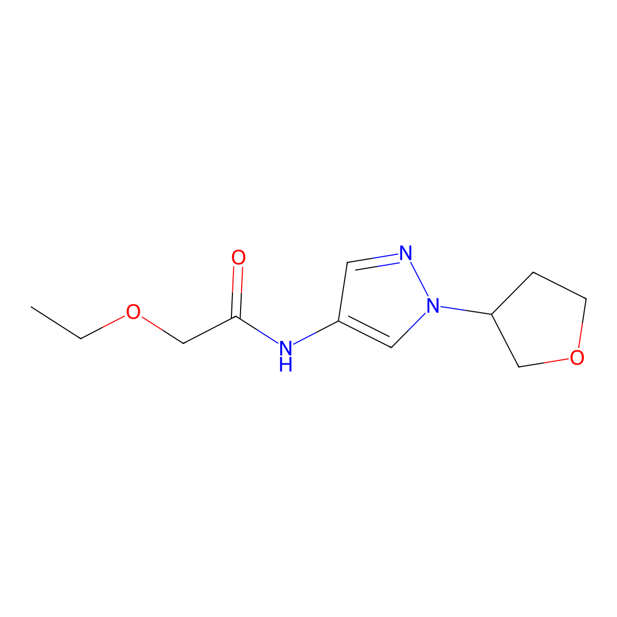 2-ethoxy-N-(1-(tetrahydrofuran-3-yl)-1H-pyrazol-4-yl)acetamide molecular structure, CAS 1797158-22-5
