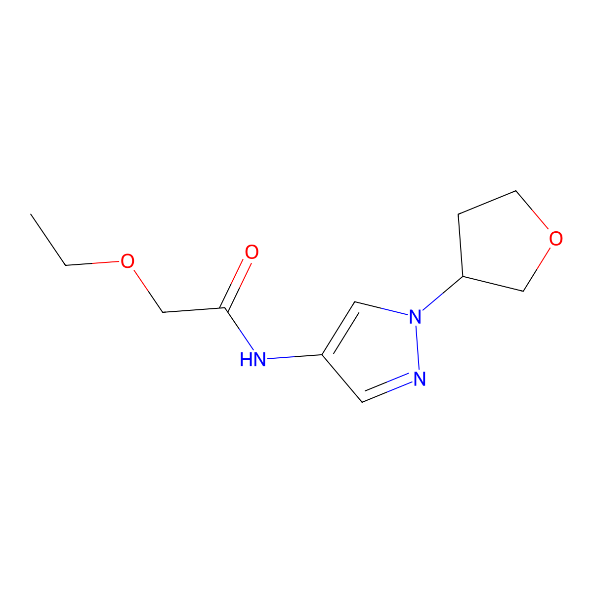2-ethoxy-N-(1-(tetrahydrofuran-3-yl)-1H-pyrazol-4-yl)acetamide molecular structure, CAS 1797158-22-5