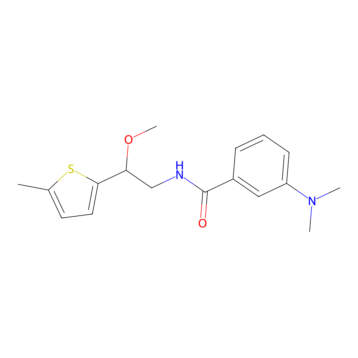 3-(Dimethylamino)-N-[2-methoxy-2-(5-methylthiophen-2-YL)ethyl]benzamide molecular structure, CAS 1797159-53-5