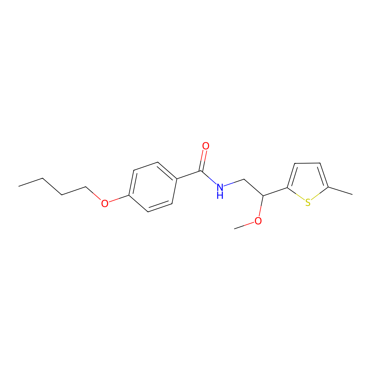 4-Butoxy-N-[2-methoxy-2-(5-methylthiophen-2-YL)ethyl]benzamide molecular structure, CAS 1797159-55-7