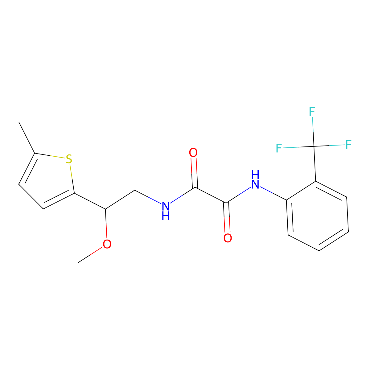 N1-(2-methoxy-2-(5-methylthiophen-2-yl)ethyl)-N2-(2-(trifluoromethyl)phenyl)oxalamide molecular structure, CAS 1797159-69-3