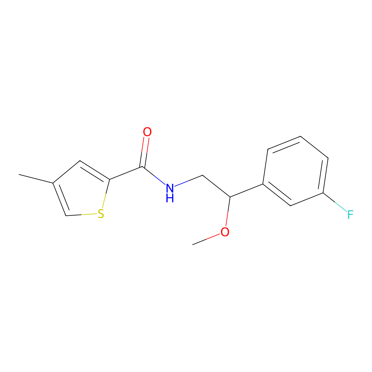 N-[2-(3-Fluorophenyl)-2-methoxyethyl]-4-methylthiophene-2-carboxamide molecular structure, CAS 1797159-73-9