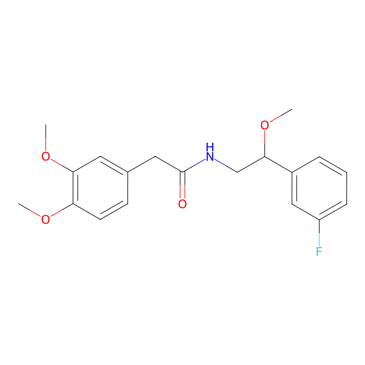 2-(3,4-dimethoxyphenyl)-N-[2-(3-fluorophenyl)-2-methoxyethyl]acetamide molecular structure, CAS 1797159-78-4