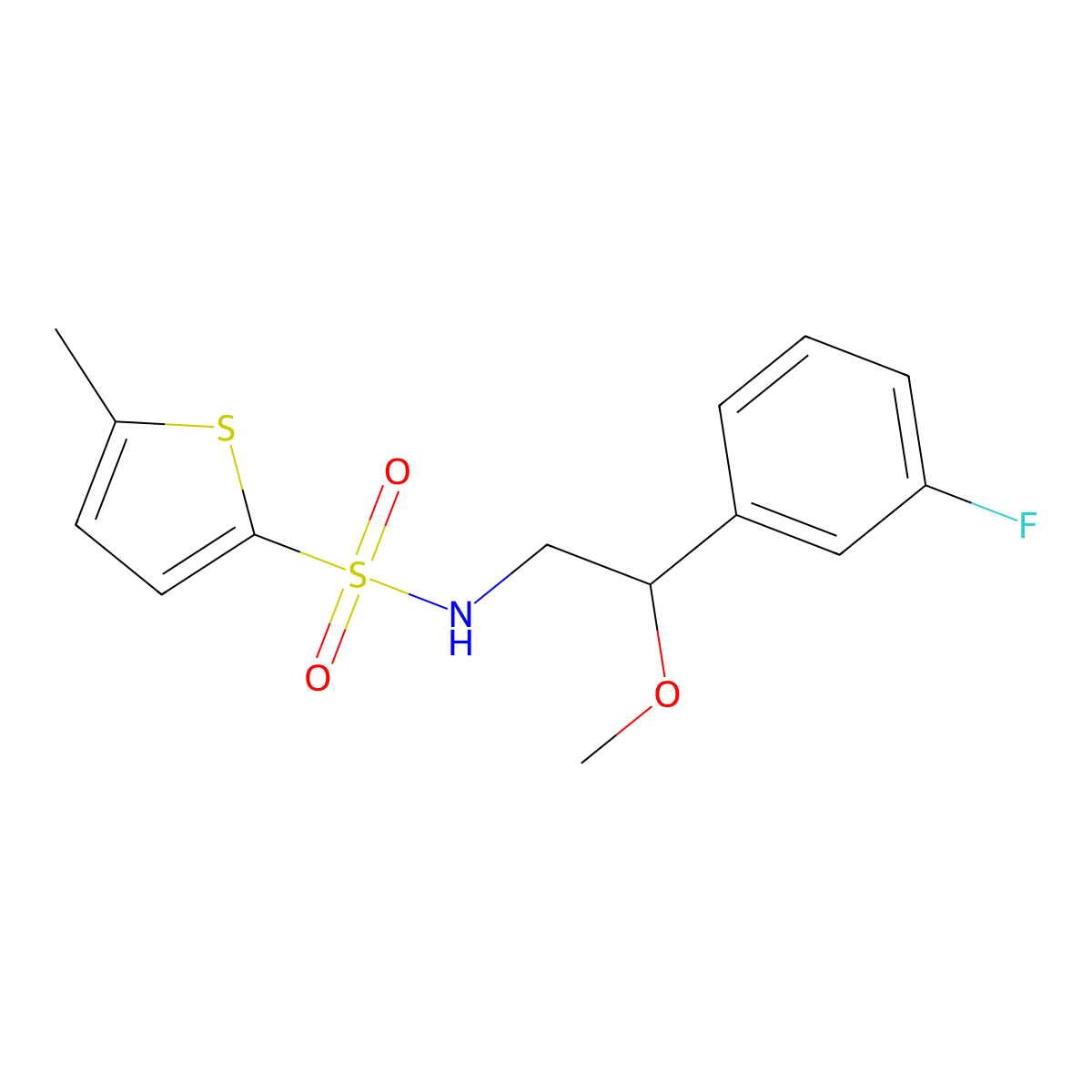 N-[2-(3-fluorophenyl)-2-methoxyethyl]-5-methylthiophene-2-sulfonamide molecular structure, CAS 1797159-81-9