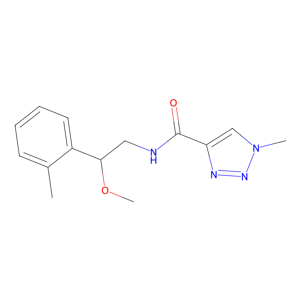 N-(2-methoxy-2-(o-tolyl)ethyl)-1-methyl-1H-1,2,3-triazole-4-carboxamide molecular structure, CAS 1797159-88-6