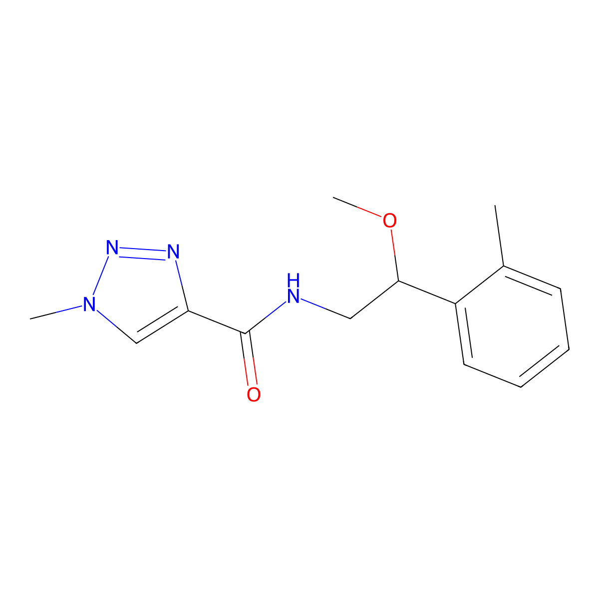 N-(2-methoxy-2-(o-tolyl)ethyl)-1-methyl-1H-1,2,3-triazole-4-carboxamide molecular structure, CAS 1797159-88-6