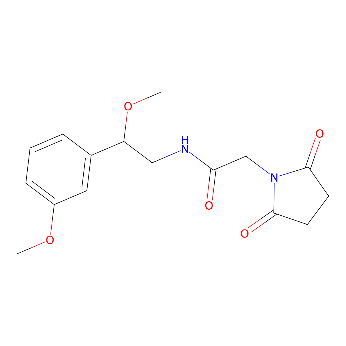 2-(2,5-dioxopyrrolidin-1-yl)-N-[2-methoxy-2-(3-methoxyphenyl)ethyl]acetamide molecular structure, CAS 1797159-98-8