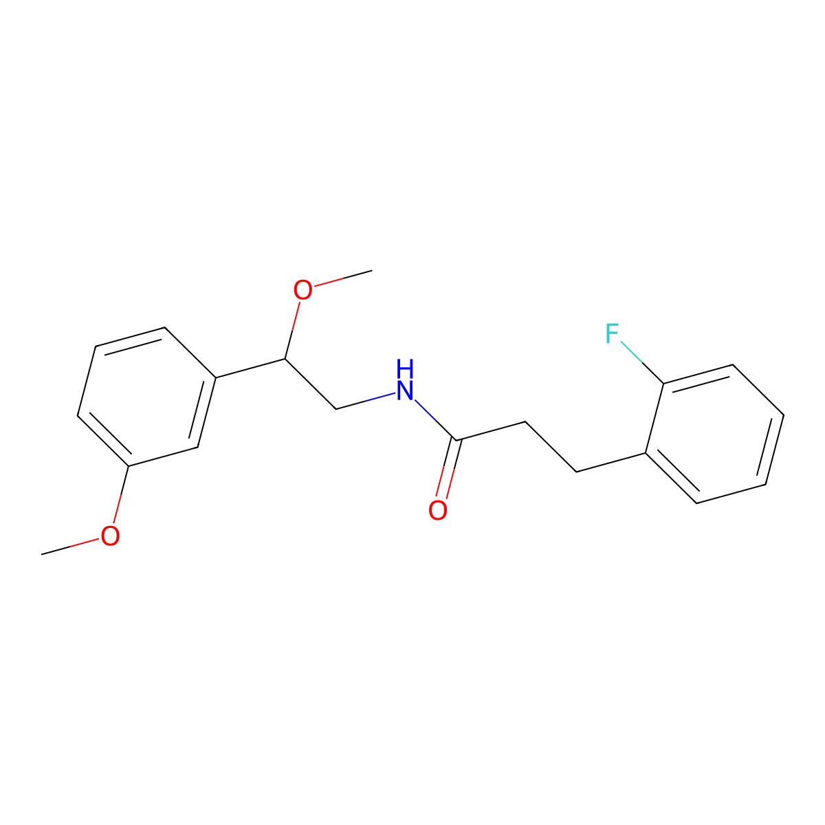3-(2-fluorophenyl)-N-[2-methoxy-2-(3-methoxyphenyl)ethyl]propanamide molecular structure, CAS 1797160-00-9