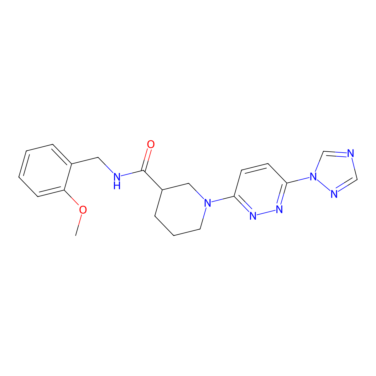 1-(6-(1H-1,2,4-triazol-1-yl)pyridazin-3-yl)-N-(2-methoxybenzyl)piperidine-3-carboxamide molecular structure, CAS 1797160-02-1