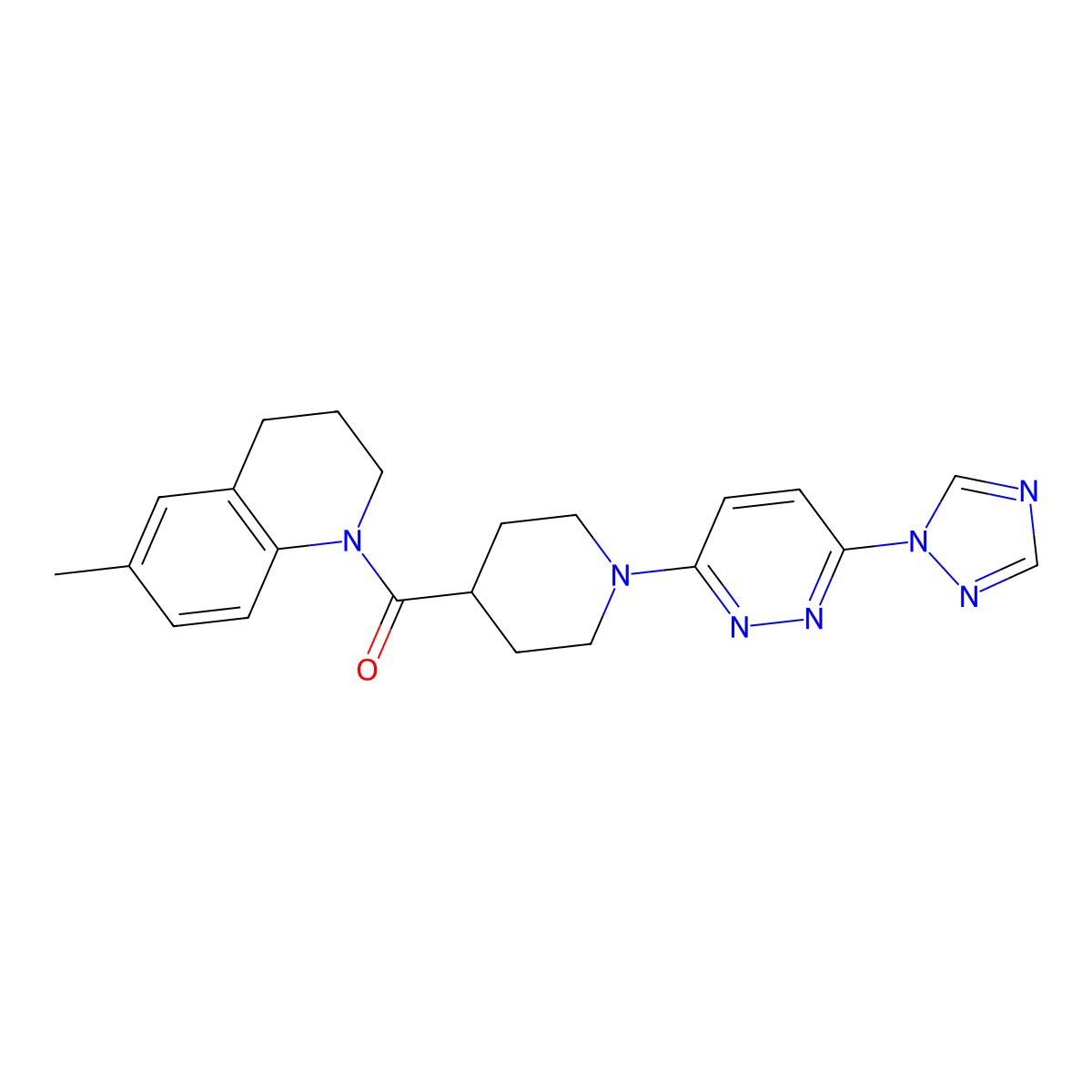 (1-(6-(1H-1,2,4-triazol-1-yl)pyridazin-3-yl)piperidin-4-yl)(6-methyl-3,4-dihydroquinolin-1(2H)-yl)methanone molecular structure, CAS 1797160-08-7