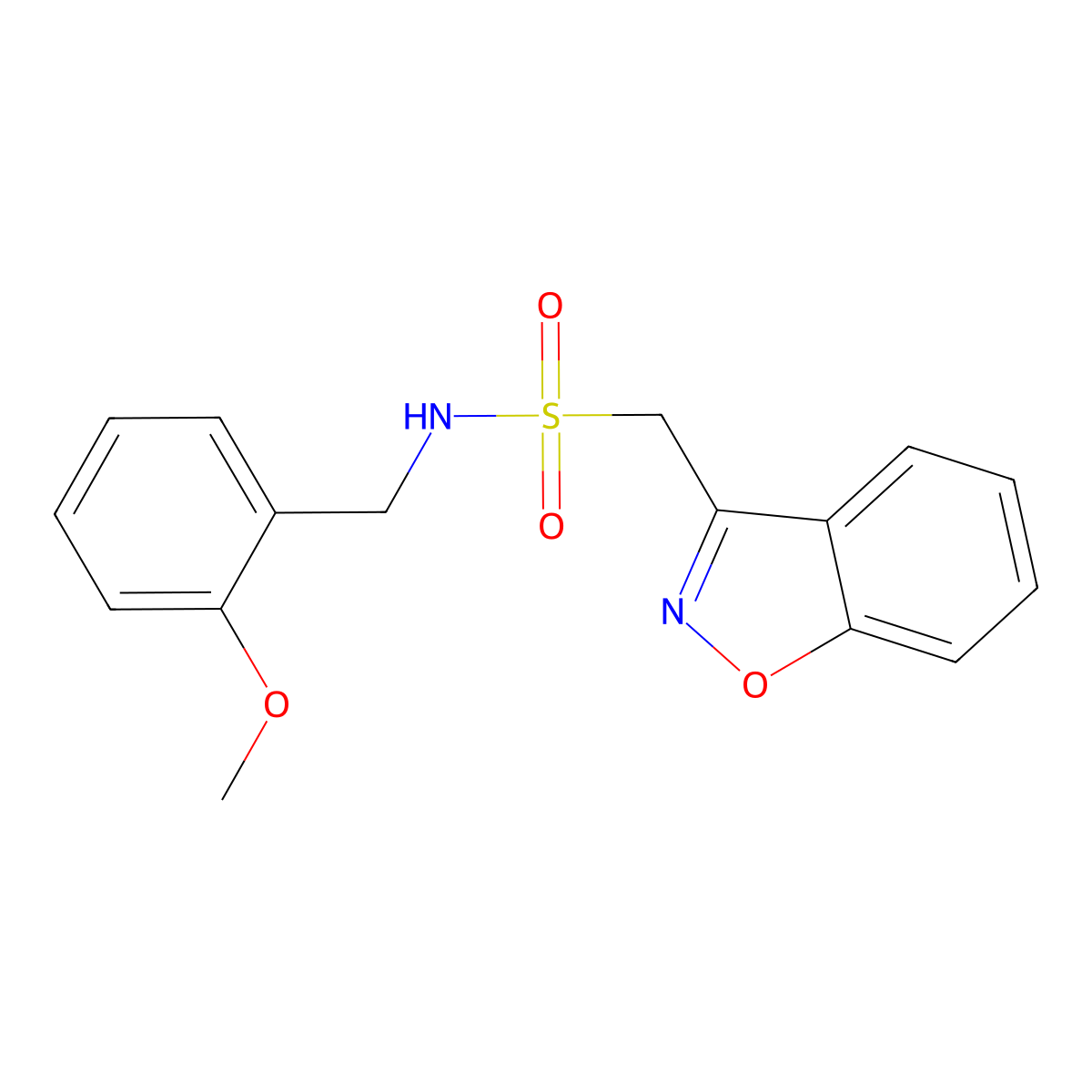 1-(benzo[d]isoxazol-3-yl)-N-(2-methoxybenzyl)methanesulfonamide molecular structure, CAS 1797160-14-5