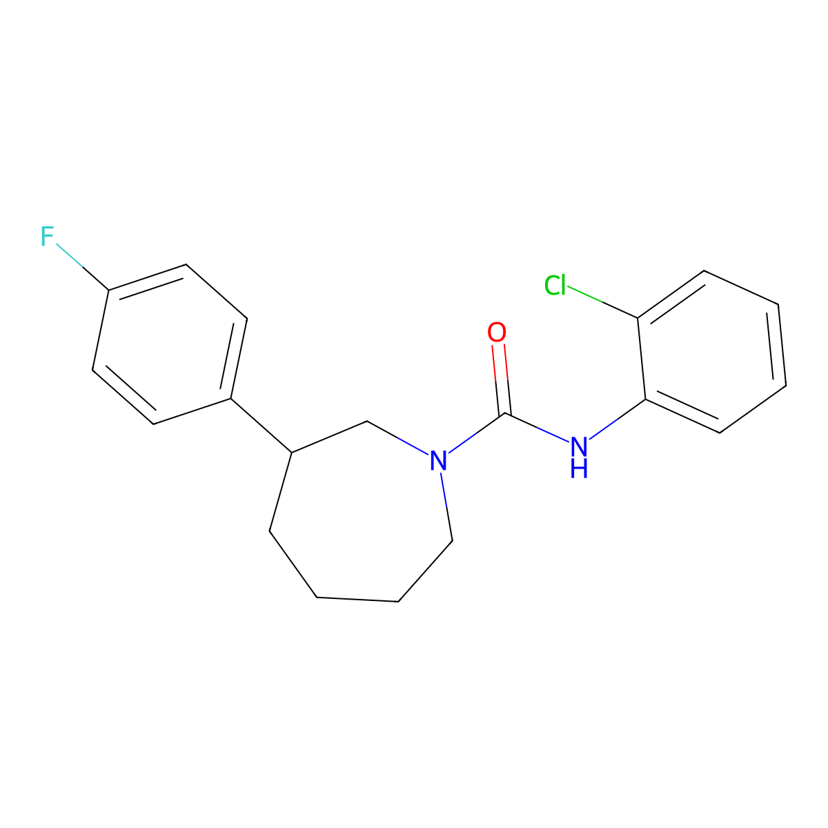 N-(2-chlorophenyl)-3-(4-fluorophenyl)azepane-1-carboxamide molecular structure, CAS 1797160-37-2