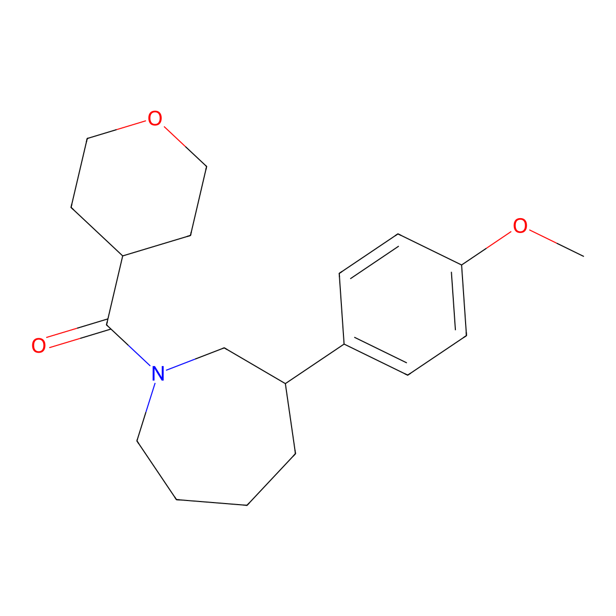 (3-(4-methoxyphenyl)azepan-1-yl)(tetrahydro-2H-pyran-4-yl)methanone molecular structure, CAS 1797160-42-9
