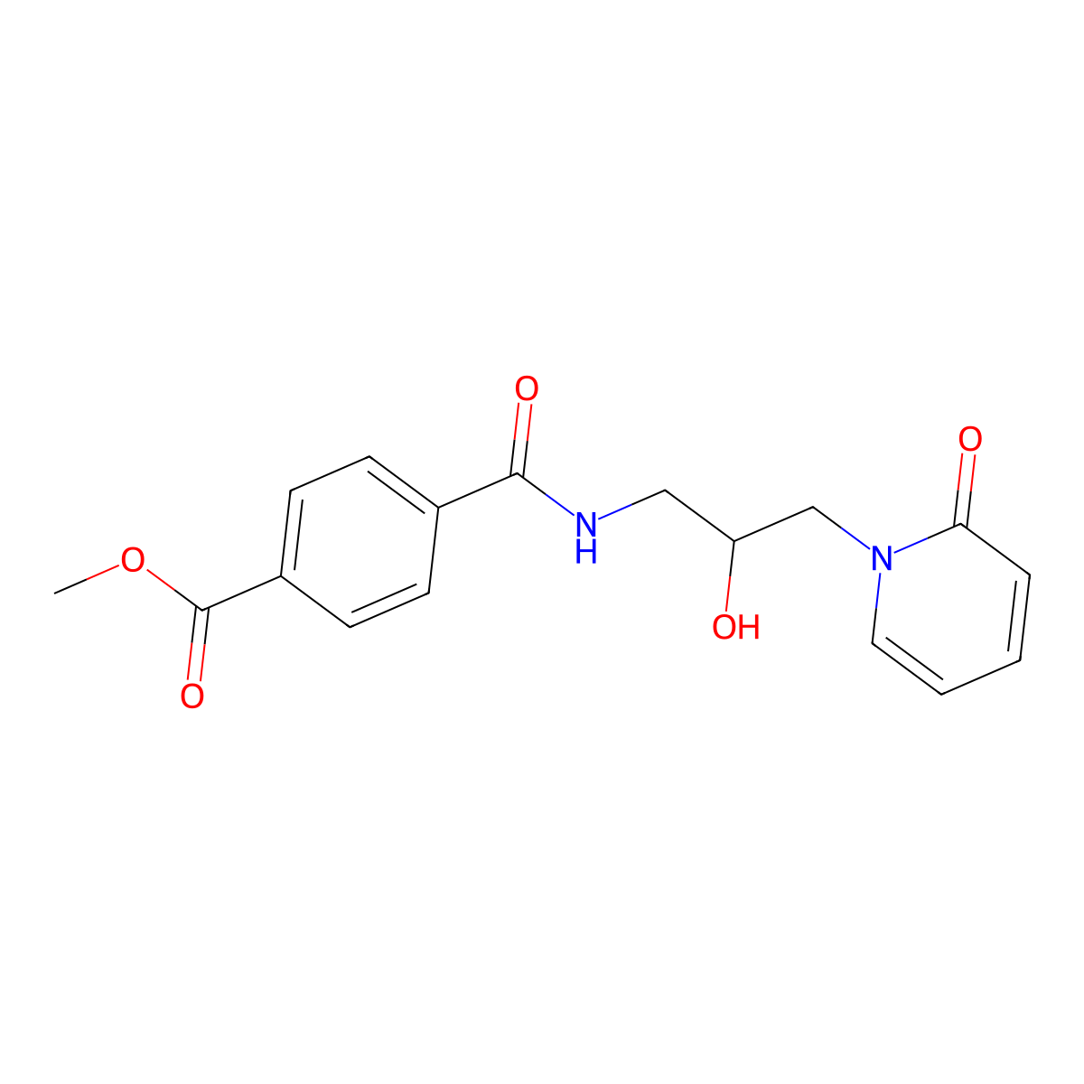 methyl 4-((2-hydroxy-3-(2-oxopyridin-1(2H)-yl)propyl)carbamoyl)benzoate molecular structure, CAS 1797160-45-2