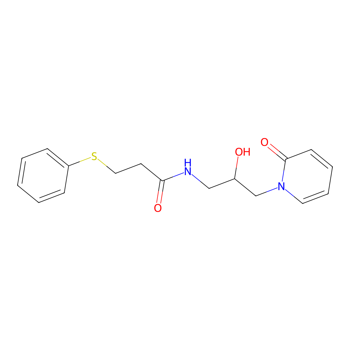 N-(2-hydroxy-3-(2-oxopyridin-1(2H)-yl)propyl)-3-(phenylthio)propanamide molecular structure, CAS 1797160-56-5